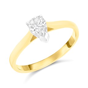 18ct Yellow Gold Diamond Solitaire Engagement Ring - 65pts - Certificated - H06300