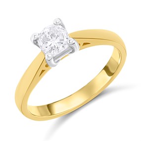 18ct Yellow Gold Diamond Solitaire Engagement Ring - 62pts - G/I2 - H06396
