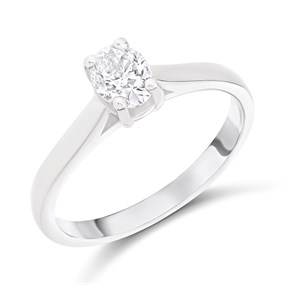 Platinum Diamond Solitaire Engagement Ring - 66pts - K/VS2 - H06459