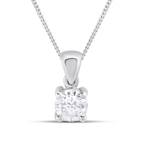 Platinum Diamond Solitaire Pendant - 71pts - G/I2 - H071015