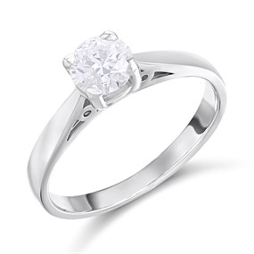 18ct White Gold Diamond Solitaire Engagement Ring - 70pts - G/I1 - H07172