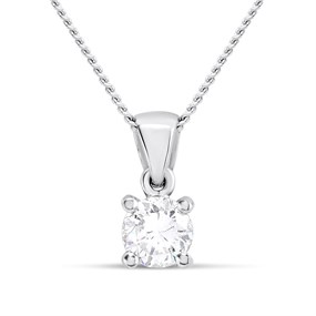 18ct White Gold Diamond Solitaire Necklace - 71pts - L/I2 - H07205