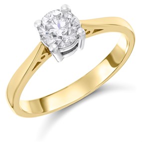 18ct Yellow Gold Diamond Solitaire Engagement Ring - 71pts - H/I2 - H07232