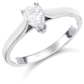 18ct White Gold Diamond Solitaire Engagement Ring - 71pts - Certificated - H07244