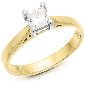 18ct Yellow Gold Diamond Solitaire Engagement Ring - 75pts - I/I2 - H07645