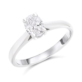 18ct White Gold Diamond Solitaire Engagement Ring - 76pts - F/I2 - H07764