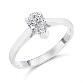 Platinum Diamond Solitaire Engagement Ring - 70pts - Certificated - H07881