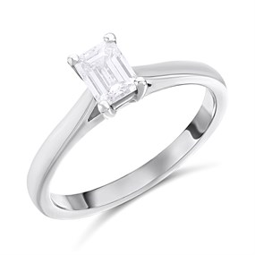 Platinum Diamond Solitaire Engagement Ring - 73pts - F/SI1 - H07998