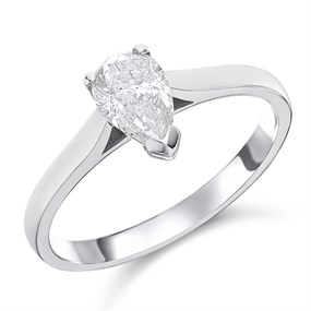 18ct White Gold Diamond Solitaire Engagement Ring - 83pts - H/I2 - H08112