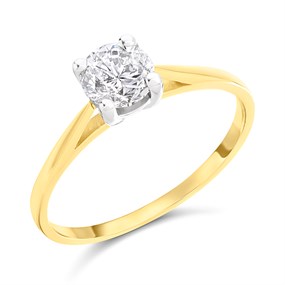 18ct Yellow Gold Diamond Solitaire Engagement Ring - 81pts - H/I2 - H08199
