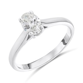 Platinum Diamond Solitaire Engagement Ring - 80pts - L/VS2 - H08336