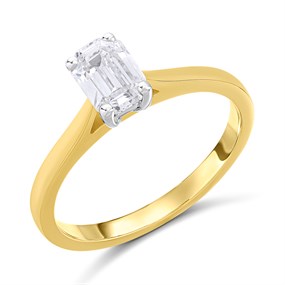 18ct Yellow Gold Diamond Solitaire Engagement Ring - 82pts - J/I1 - H08337