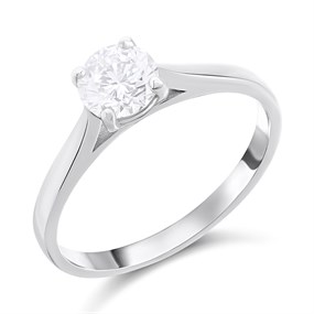 Platinum Diamond Solitaire Engagement Ring - 84pts - M/SI1 - H08345