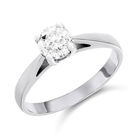 18ct White Gold Diamond Solitaire Engagement Ring - 90pts - F/I2 - H09103