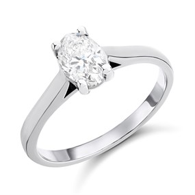 Platinum Diamond Solitaire Engagement Ring - 91pts - Certificated - H09210