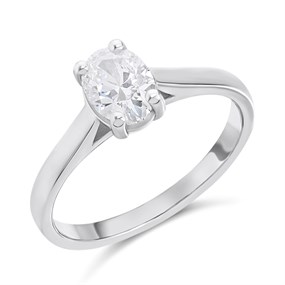 Platinum Diamond Solitaire Engagement Ring - 90pts - J/SI2 - H09266
