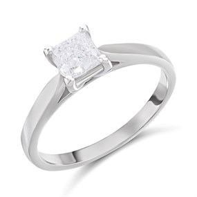 Platinum Diamond Solitaire Engagement Ring - 90pts - E/SI2 - H09268