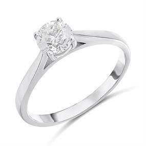 Platinum Diamond Solitaire Engagement Ring - 90pts - M/VS2 - H09281
