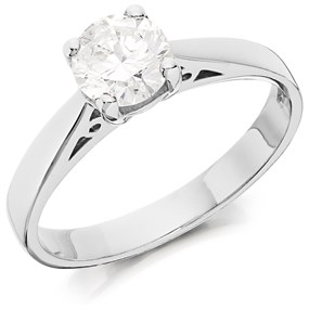 18ct White Gold Diamond Solitaire Engagement Ring - 90pts - G/I1 - H0949