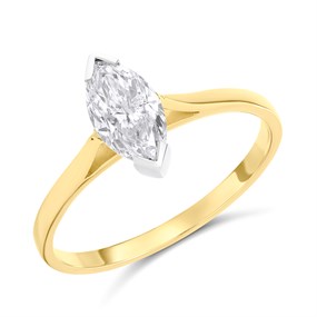 18ct Yellow Gold Diamond Solitaire Engagement Ring - 96pts - I/I1 - H0993