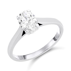 Platinum Diamond Solitaire Engagement Ring - 1.03ct - Certificated - H101278
