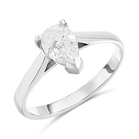 Platinum Diamond Solitaire Engagement Ring - 1.03ct - J/I2 - H101326