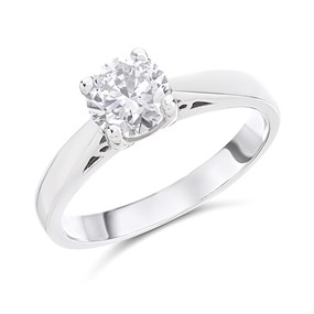 18ct White Gold Diamond Solitaire Engagement Ring - 1ct - Certificated - H10174