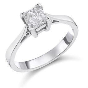 18ct White Gold Diamond Solitaire Engagement Ring - 1.01ct - L/I2 - H10373