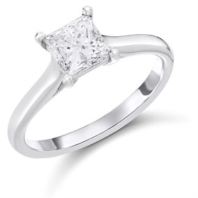 18ct White Gold Diamond Solitaire Engagement Ring - 1.01ct - G/I2 - H10474