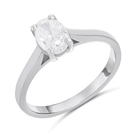 18ct White Gold Diamond Solitaire Engagement Ring - 1ct - F/I1 - H10612