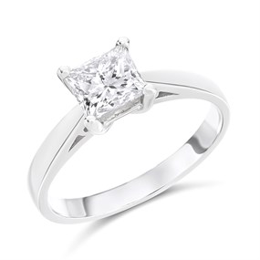 Platinum Diamond Solitaire Engagement Ring - 1.01ct - Certificated - H10818
