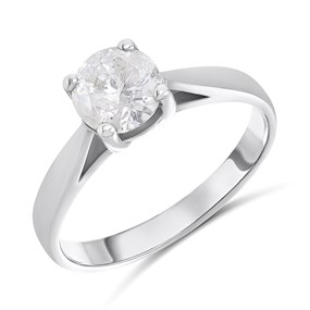 18ct White Gold Diamond Solitaire Engagement Ring - 1.19ct - I/I2 - H11133