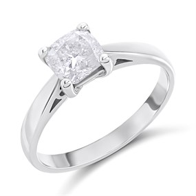 18ct White Gold Diamond Solitaire Engagement Ring - 1.11ct - H/I2 - H11145