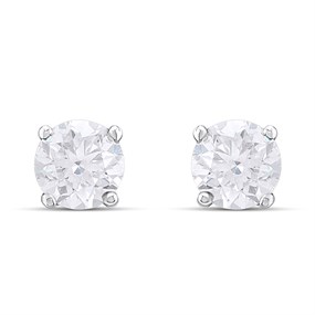 18ct Yellow Gold Diamond Solitaire Earrings - 1.14ct/pair - J-K/I1-I2 - H1114