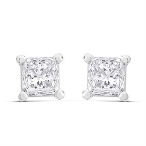 18ct White Gold Diamond Solitaire Earrings - 1.1ct/pair - K/I1 - H1167