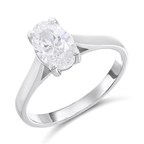 Platinum Diamond Solitaire Engagement Ring - 1.28ct - K/SI2 - H12200