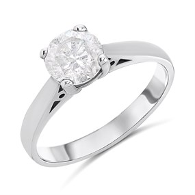 18ct White Gold Diamond Solitaire Engagement Ring - 1.26ct - G/I3 - H1281