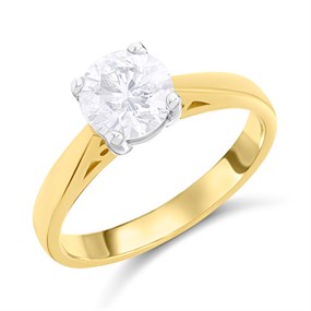 18ct Yellow Gold Diamond Solitaire Engagement Ring - 1.32ct - H/I2 - H1326