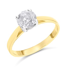 18ct Yellow Gold Diamond Solitaire Engagement Ring - 1.31ct - J/I3 - H1346