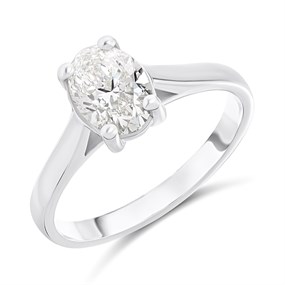 Platinum Diamond Solitaire Engagement Ring - 1.3ct - L/SI1 - H1381