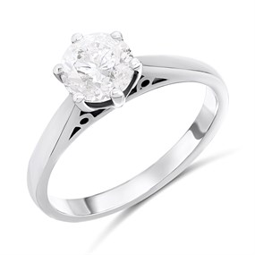 18ct White Gold Diamond Solitaire Engagement Ring - 1.4ct - G/I3 - H1434