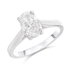 Platinum Diamond Solitaire Engagement Ring - 1.5ct - I/I1 - H15116