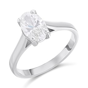 Platinum Diamond Solitaire Engagement Ring - 1.5ct - M/SI1 - H15127
