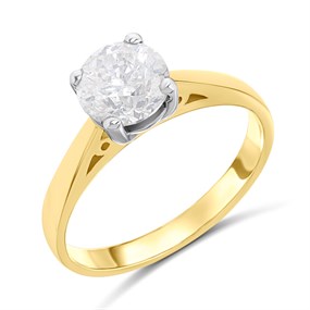 18ct Yellow Gold Diamond Solitaire Engagement Ring - 1.5ct - I/I3 - H1543