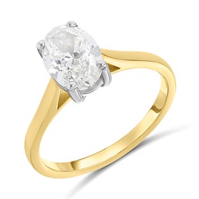 18ct Yellow Gold Diamond Solitaire Engagement Ring - 1.7ct - L/SI2 - H1716