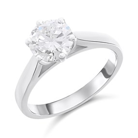 Platinum Diamond Solitaire Engagement Ring - 1.7ct - L/I2 - H1717