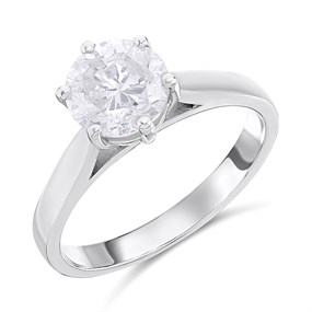 Platinum Diamond Solitaire Engagement Ring - 1.9ct - I/I3 - H1906