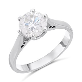 Platinum Diamond Solitaire Engagement Ring - 2.01ct - I/I2 - H2036