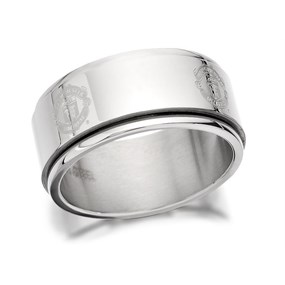 Stainless Steel Manchester United FC Worry Ring - J2191
