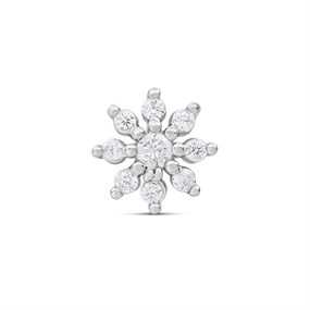Surgical Steel Crystal Flower Cluster Labret Single Stud - J3920